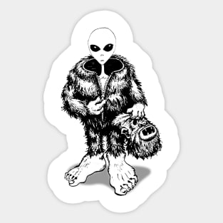 Bigfoot Alien Sticker
